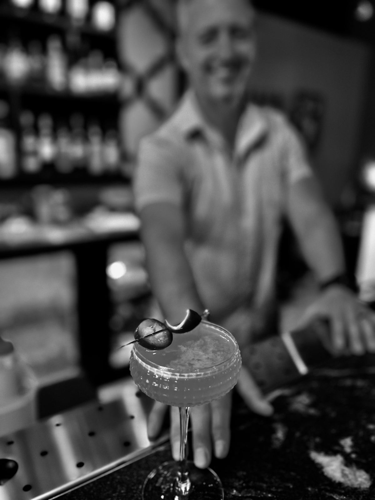 An Olivino craft cocktail made with Olivino balsamic