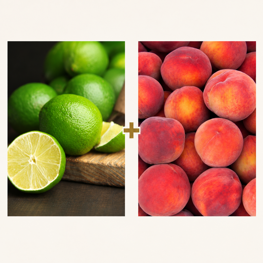 Bright and Fresh Gift Pair — Persian Lime olive oil plus Peach white balsamic