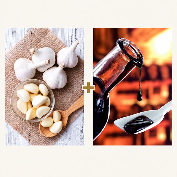 Italian Kitchen Gift Pair — Garlic olive oil plus Traditional aged balsamic